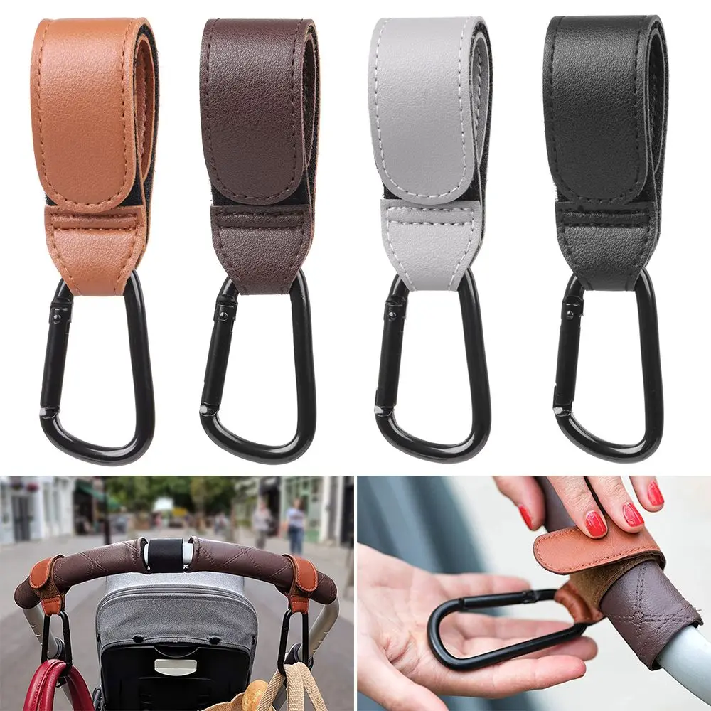 

1/2pcs Convenient PU Leather 360 Degree Rotatable Stroller Accessories Stroller Hook Pram Hook Hanging Hook