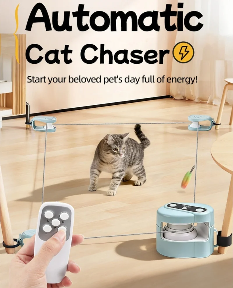 New Automatic Cat Toy Smart Remote Control Bird Sound Interactive Cat Chase Toy Energy Release Self Play Pet Toy For Indoor Cats