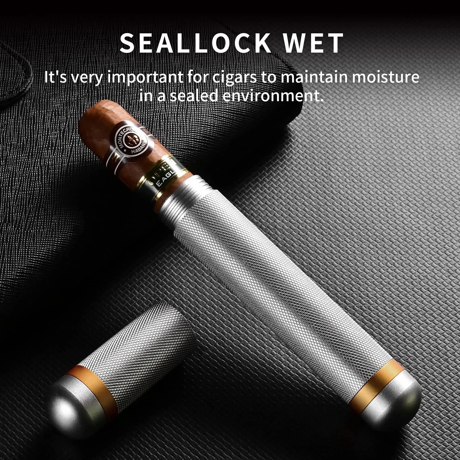 

175MM Cigarette Case Aluminum Big Size Humidor Single Cigar Tube Storage Moisture-proof Spice Tobacco Box Smoking Accessories