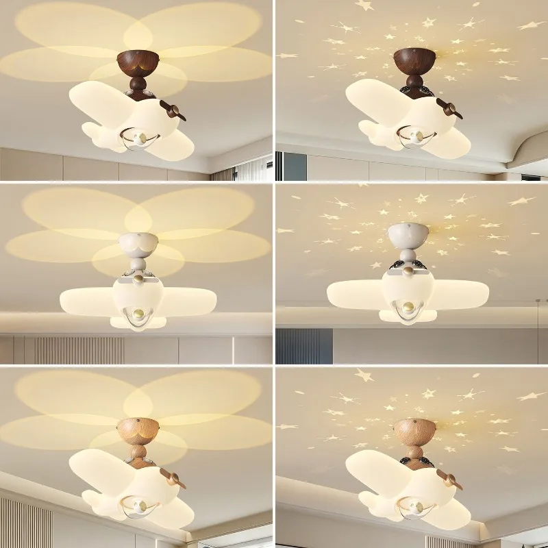 Retro Cream Airplane Starry Sky Full Spectrum Eye Care LED Ceiling Light Boys Bedroom Home Decor Novelty New Acrylic Indoor