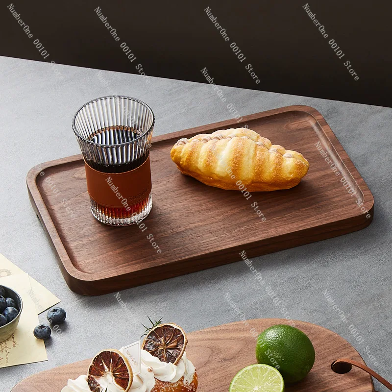 North American Black Walnut Square Wooden Tray Steak Dinner Plate Bread Fruit Cutting Board Household