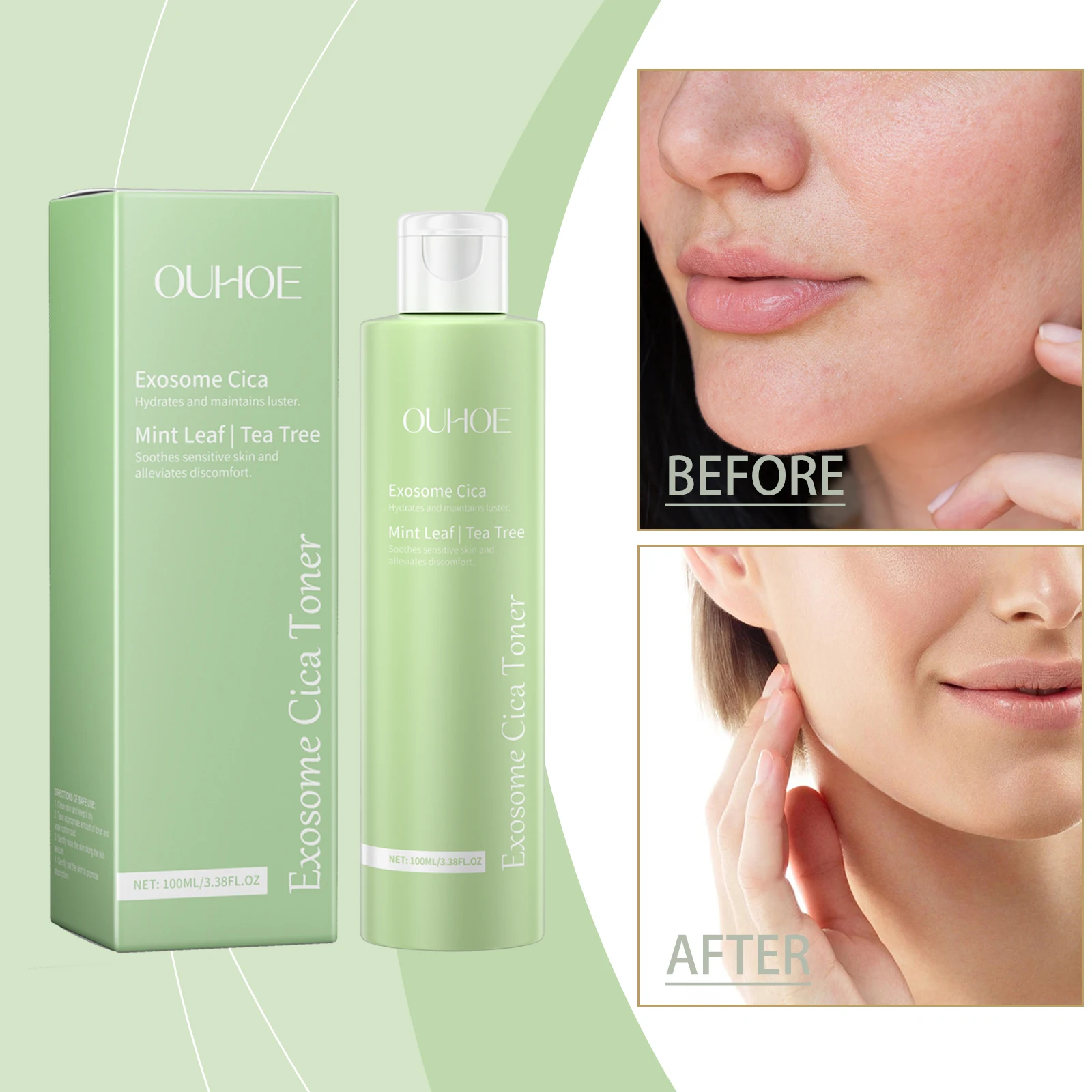 毎日の顔の保湿、水分ロック、鎮静、修復、浄化のためのスノー グラス トナー