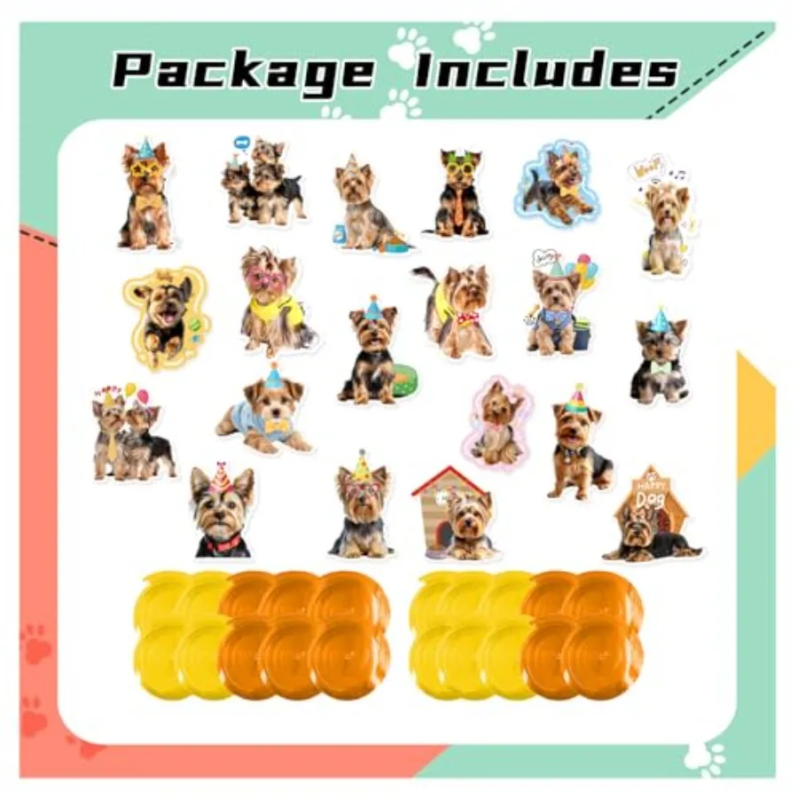20 Pieces Yorkshire Terrier Hanging Swirls Cute Yorkshire Terrier Streamers Hanging Decorations Ceiling Swirls for Yorkshire Te