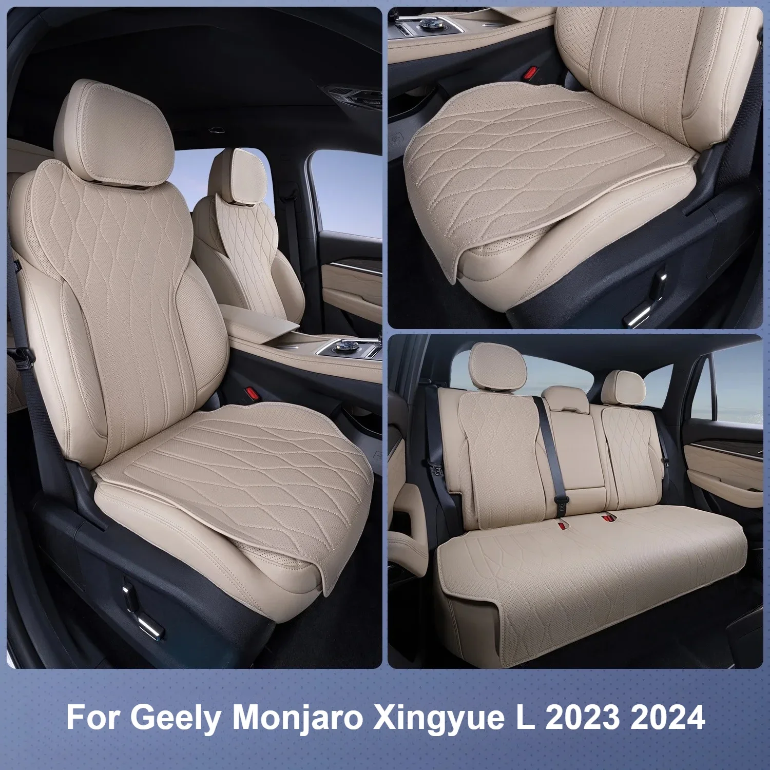 Car Seat Covers Leather Seat Cushion Front Rear Seat Protector Car Inteiror Accessories For Geely Monjaro Xingyue L 2024 2025
