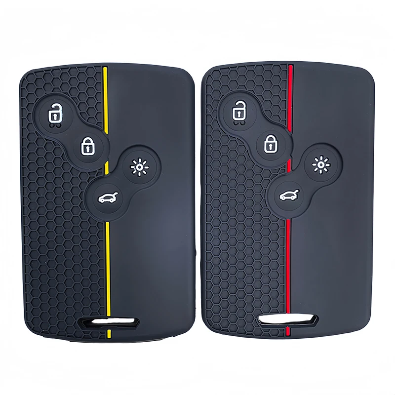 Capa de Silicone para Chave de Carro com 4 Botões para Renault Duster Captur Clio Logan Megane 1 2 3 Koleos Scenic Nema Fluence Zoe Acessório