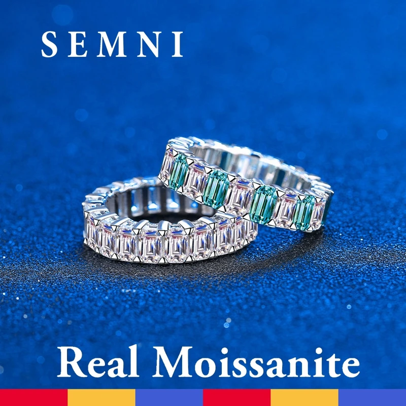 

SEMNI Wholesale 10.5CT All Moissanite Rings for Women Full Enternity Diamond Band White Gold Plated S925 Sterling Silver Jewelry