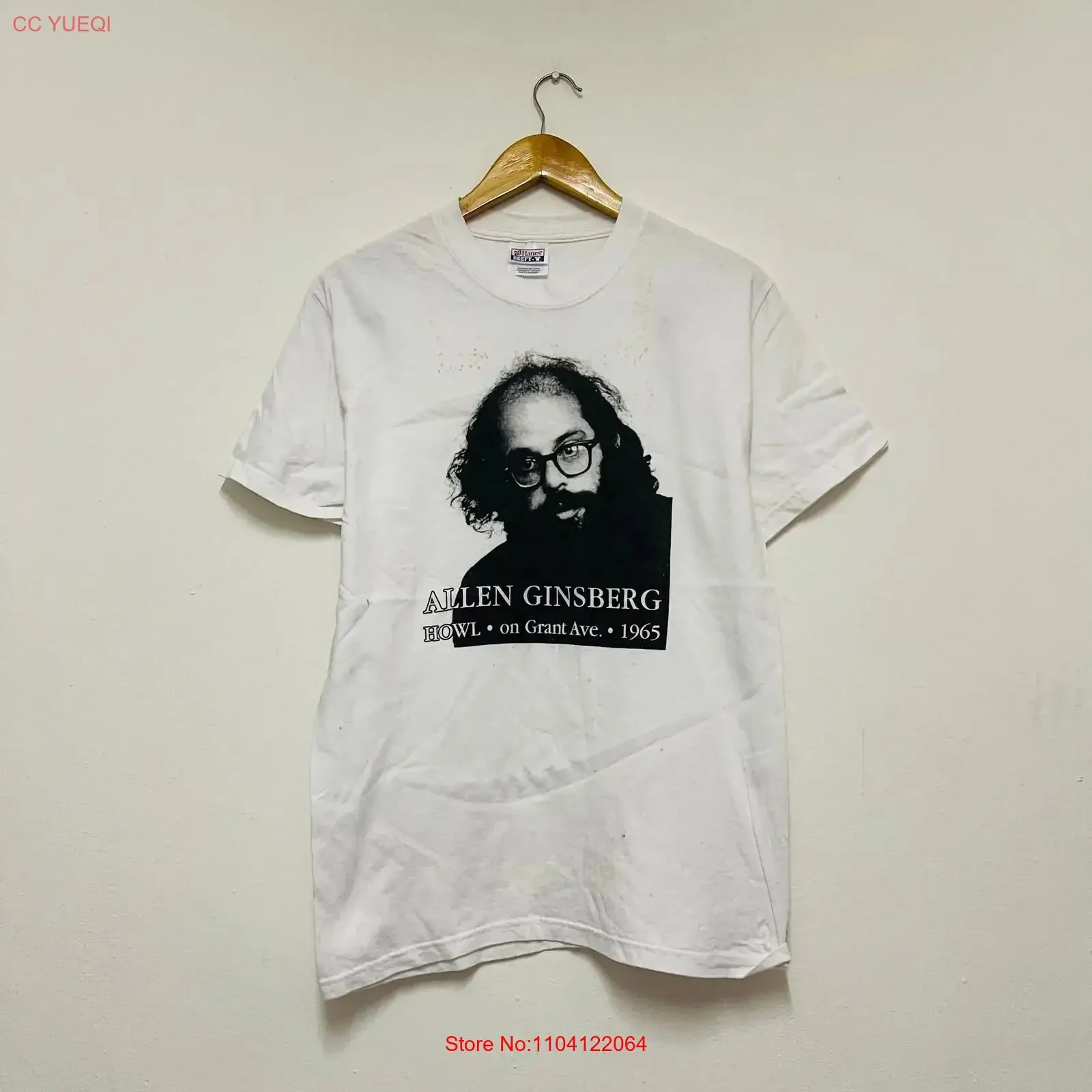 Vintage 90s Allen Ginsberg Howl T Shirt Poetry Poems Writers Artwork White S vintage Washed Stylish Soft Top For Everyday Wear