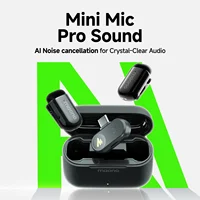 Maono T1Mini micrófono de solapa inalámbrico AI cancelación de ruido Control por aplicación grabación de recorte automático micrófono de Streaming para creador de contenido