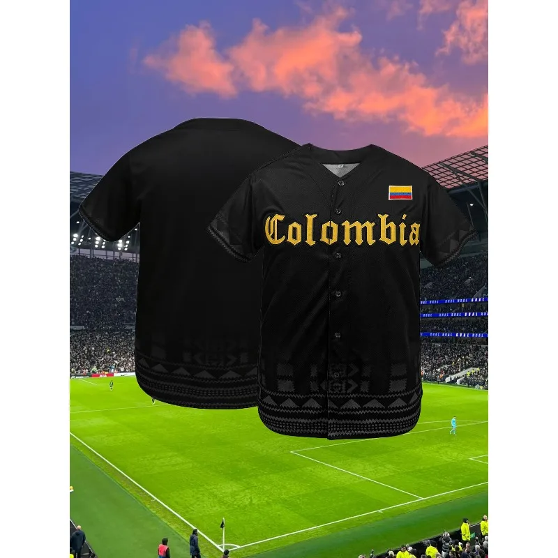 

Мужская бейсбольная майка Columbia с вышивкой, дышащая бейсбольная рубашка с v-образным вырезом и короткими рукавами, мужская одежда высокого качества