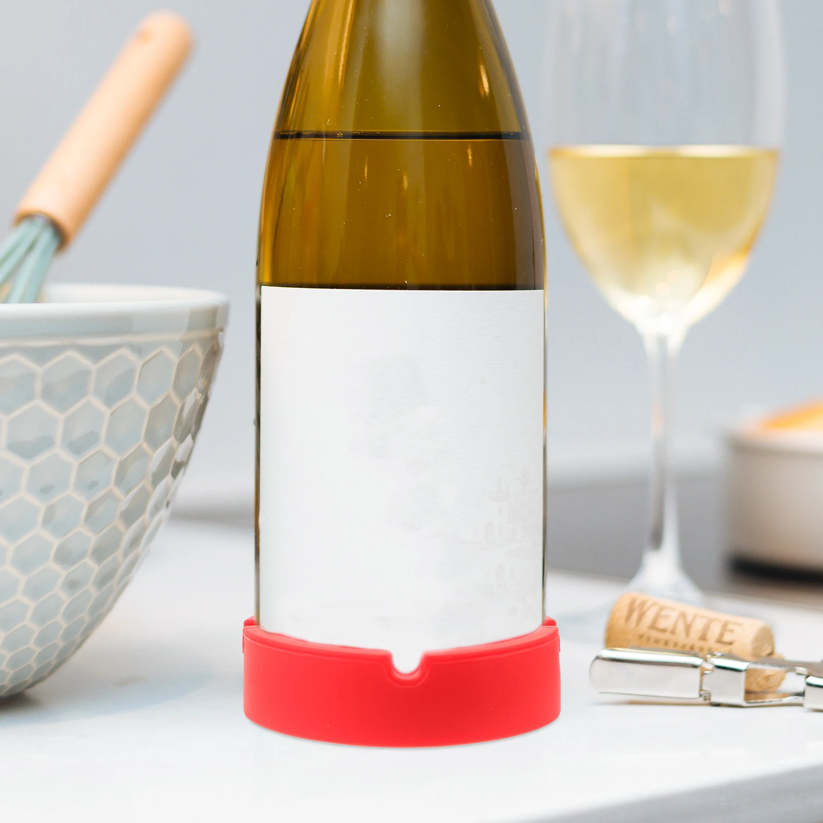 

Wine Bottle Pad Round Non-Slip Silicone Coaster Heat-Resistant Washable Reusable For Home Kitchen Dining Table Use