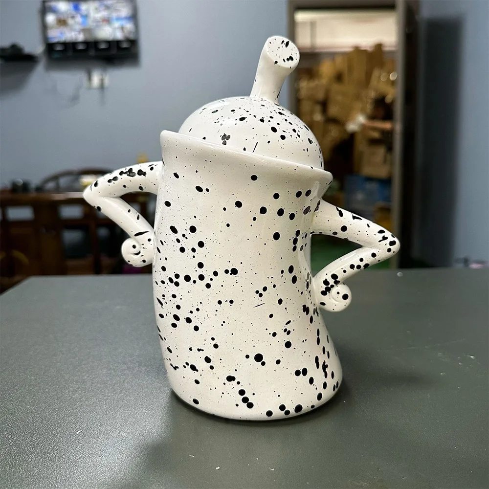 الإبداعية متشعب الخصر كوب أكواب الغذاء الجرار الرجعية كوب مرقط للمطبخ تخزين الجرار مع الأغطية القهوة الشاي السكر التوابل أدوات المطبخ