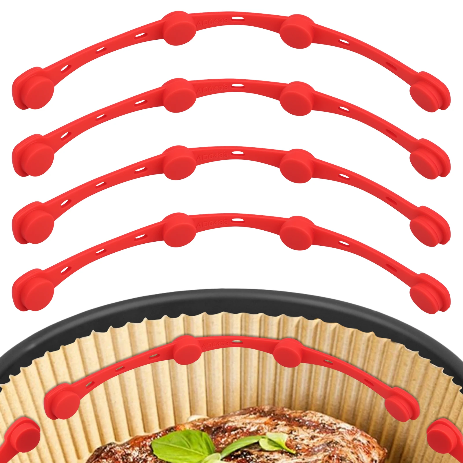 4Pcs Air Fryer Magnet Silicone Buckle, Air Fryer Magnetic Silicone Clips, Parchment paper used to control the air fryer Buckle