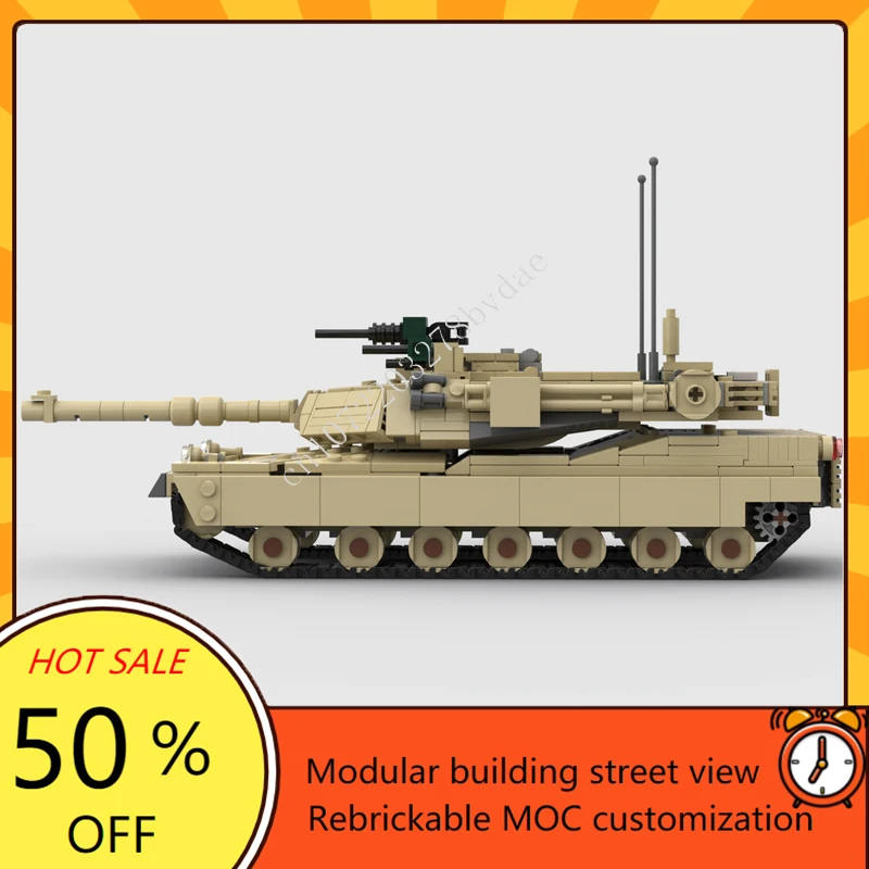 1170 Uds. MOC WW2 serie militar leopardo 2A5 destructor modelo de coche blindado rompecabezas personalizados DIY montaje juguetes de Navidad para niños regalo