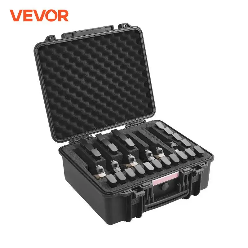 VEVOR Hard Pistol Cases with Pre-cut PU Foam Lining Waterproof Dustproof Hard Gun Case for 1/2/5/6 Pistol Lockable Pistol Case