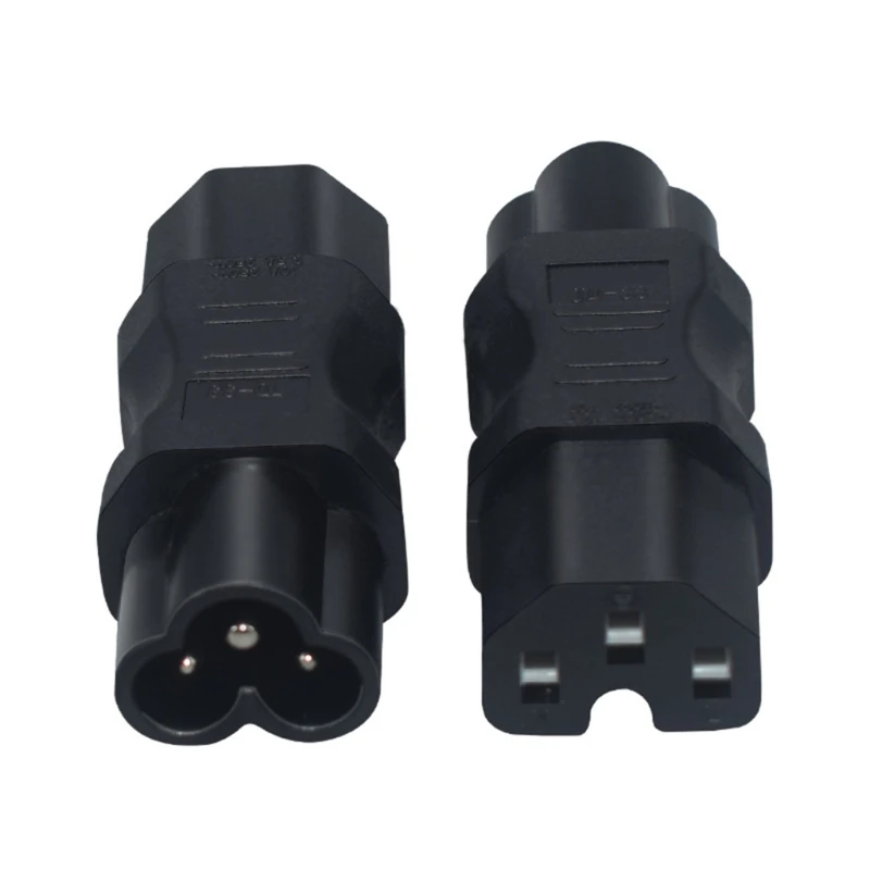 IEC C15 Female to Male Cloverleaf Plugs PDU Male to Female Power Socket Adapter, to C15 Connectors for Electronics