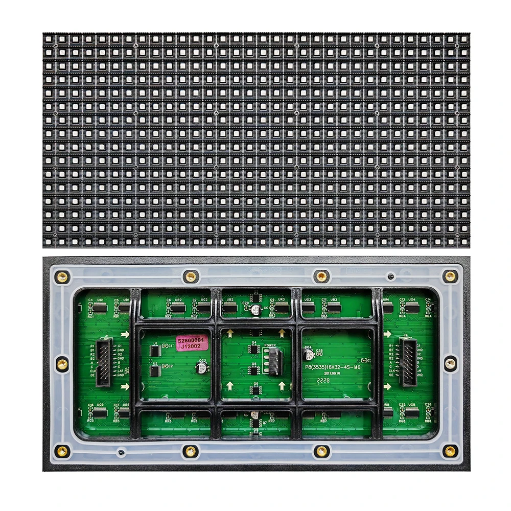 P8 Outdoor LED Screen Module 256x128mm Outdoor Waterproof 32x16 Pixels High Brightness HUB75E Interface