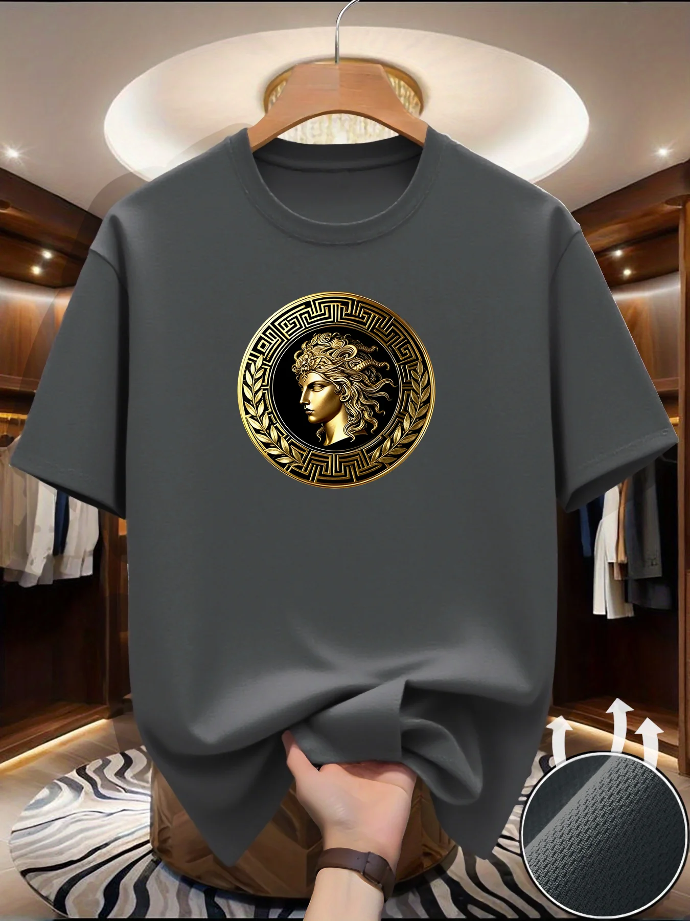 Men's Side face beauty print T-shirt Summer Outdoor Casual Sports Quick Drying Short Sleeve Top Europe Size Men Clothing for Son image 6
