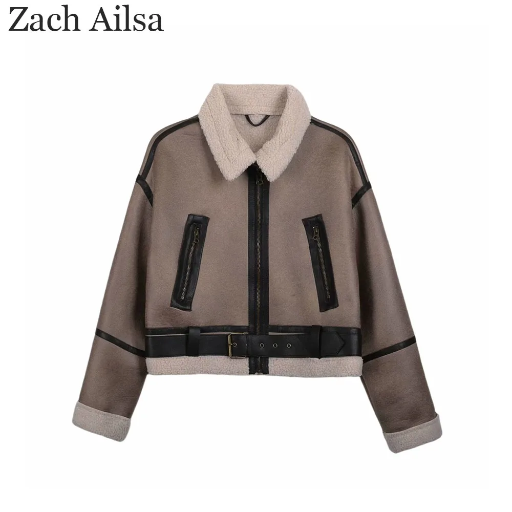 

Autumn new product women's loose casual short double-sided jacket coat