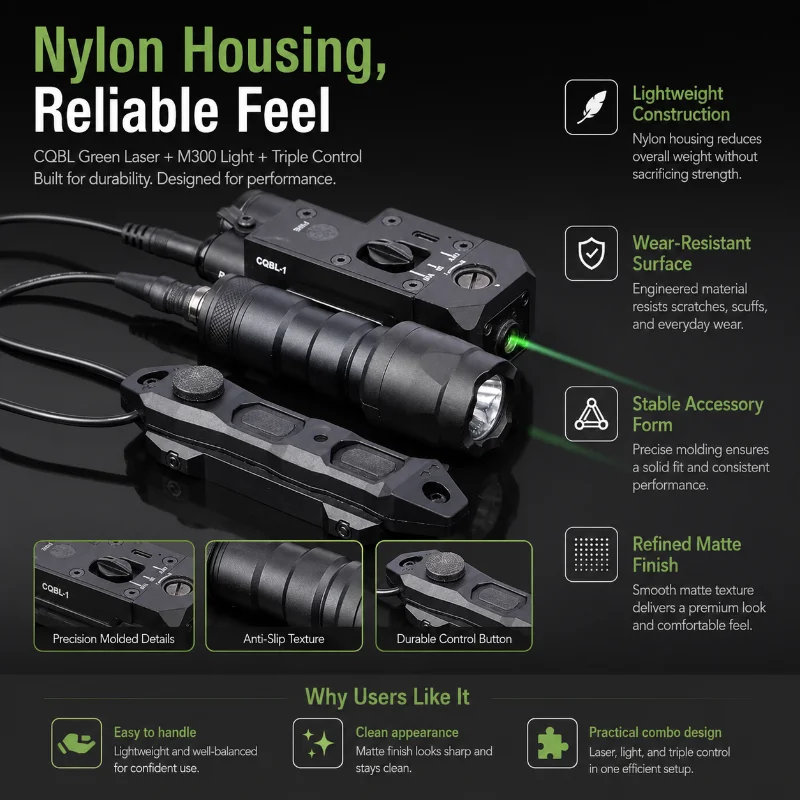 CQBL-1 Rechargeable Positioning Laser Durable Nylon Shell Wired Trigger Button Universal 20mm Hobby Rail Gear view 4