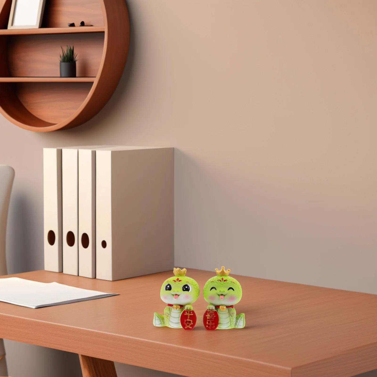 

2Pcs Snake naments Resin Figurine Crown Design Desktop Decor Chinese New Miniature Snake Figurines Year Gifts Mini Statue