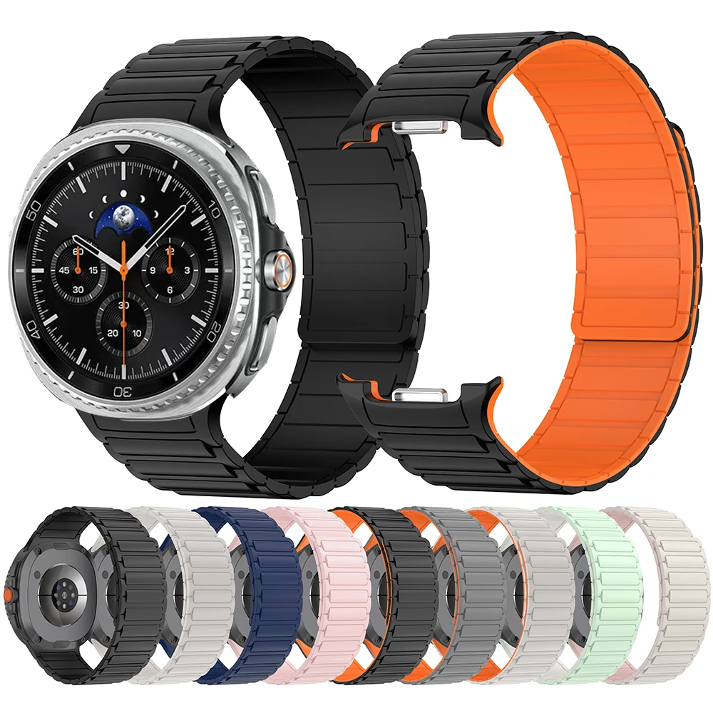 Silikon-Magnetarmband für Samsung Galaxy Watch 8 40 mm 44 mm Sportarmband Correa für Galaxy Watch 8 Classic 46 mm weiches Armband