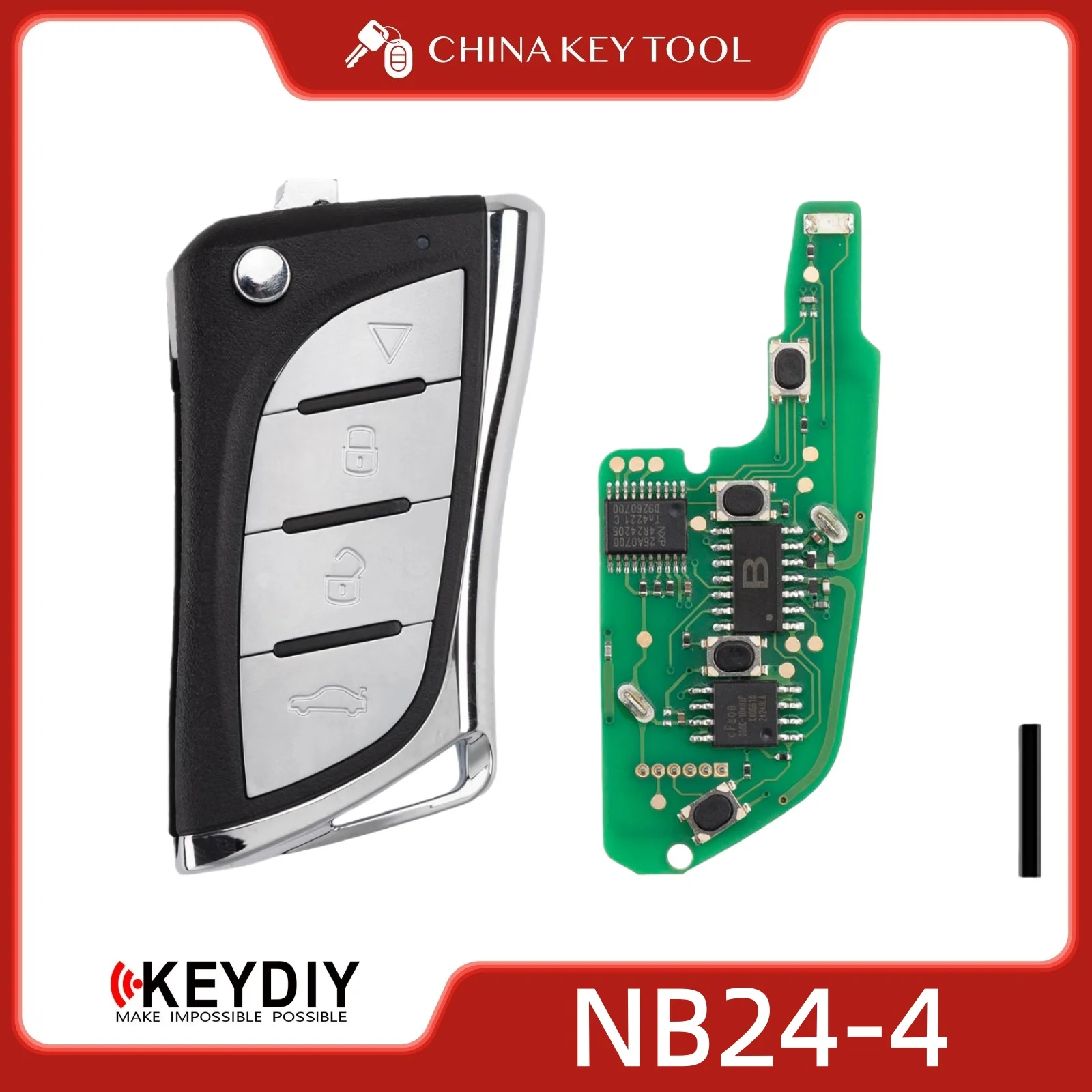 

KEYDIY KD NB24-4 Universal Flip Remote Key 4 Buttons Compatible with Lexus Type