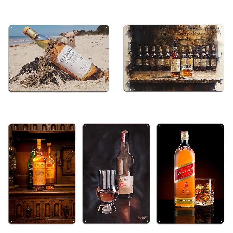 Talisker-Póster Vintage australiano de whisky escocés, carteles de Metal, decoración de garaje, Club, whisky, bebida antigua, carteles de estaño