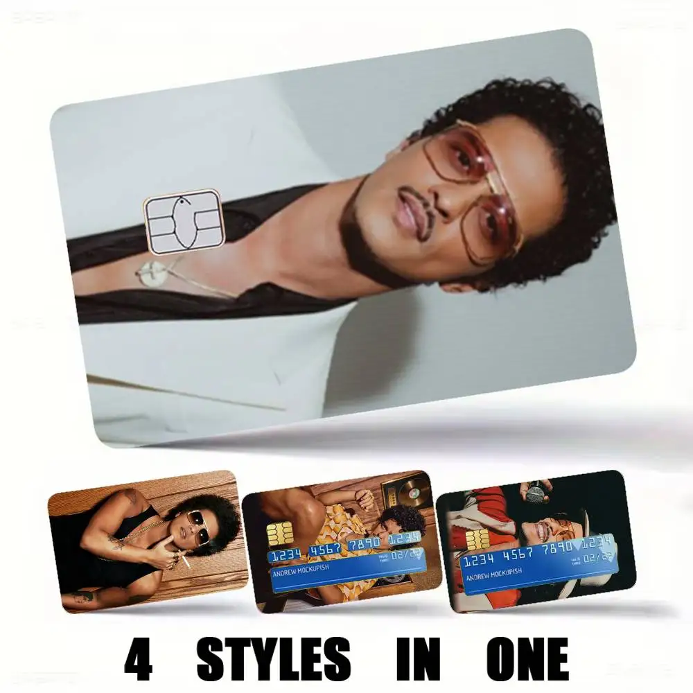 Singer Bruno mars-s Credit Card HD Stickers Premium matte film effectively prevents fingerprints and daily abrasion.