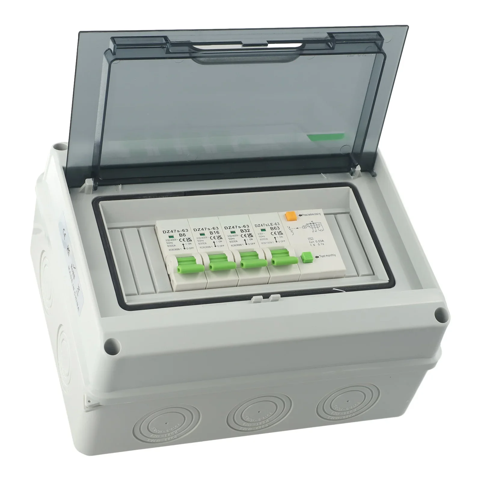 

ABS PC AC220V IP65 63A Distribution Box Circuit Breakers Easy Installation Leakage Protection Outdoor Waterproof
