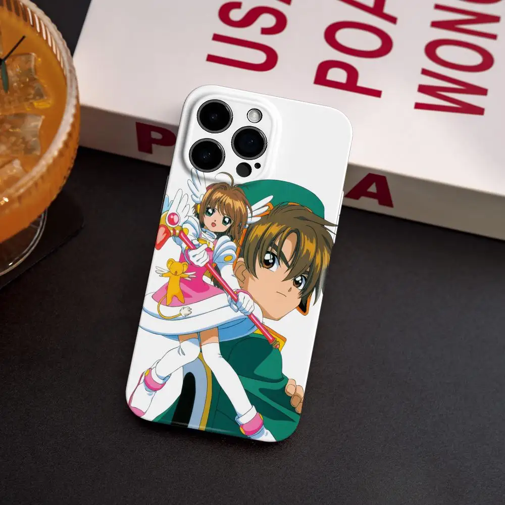 Phone Case For iPhone 17 16 15 14 13 12 Pro Max Plus Glossy HD Fine Hole Liquid Film Soft Shell Cardcaptor Sakura Anime