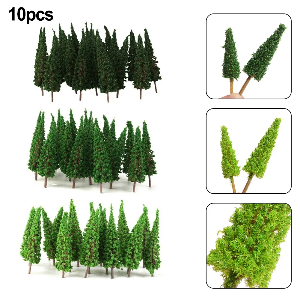 10Pcs Pine Trees 1:25 Model Train Railway Building Model Tree For OO Scale Railroad Layout Diorama Wargame Garden Decoration