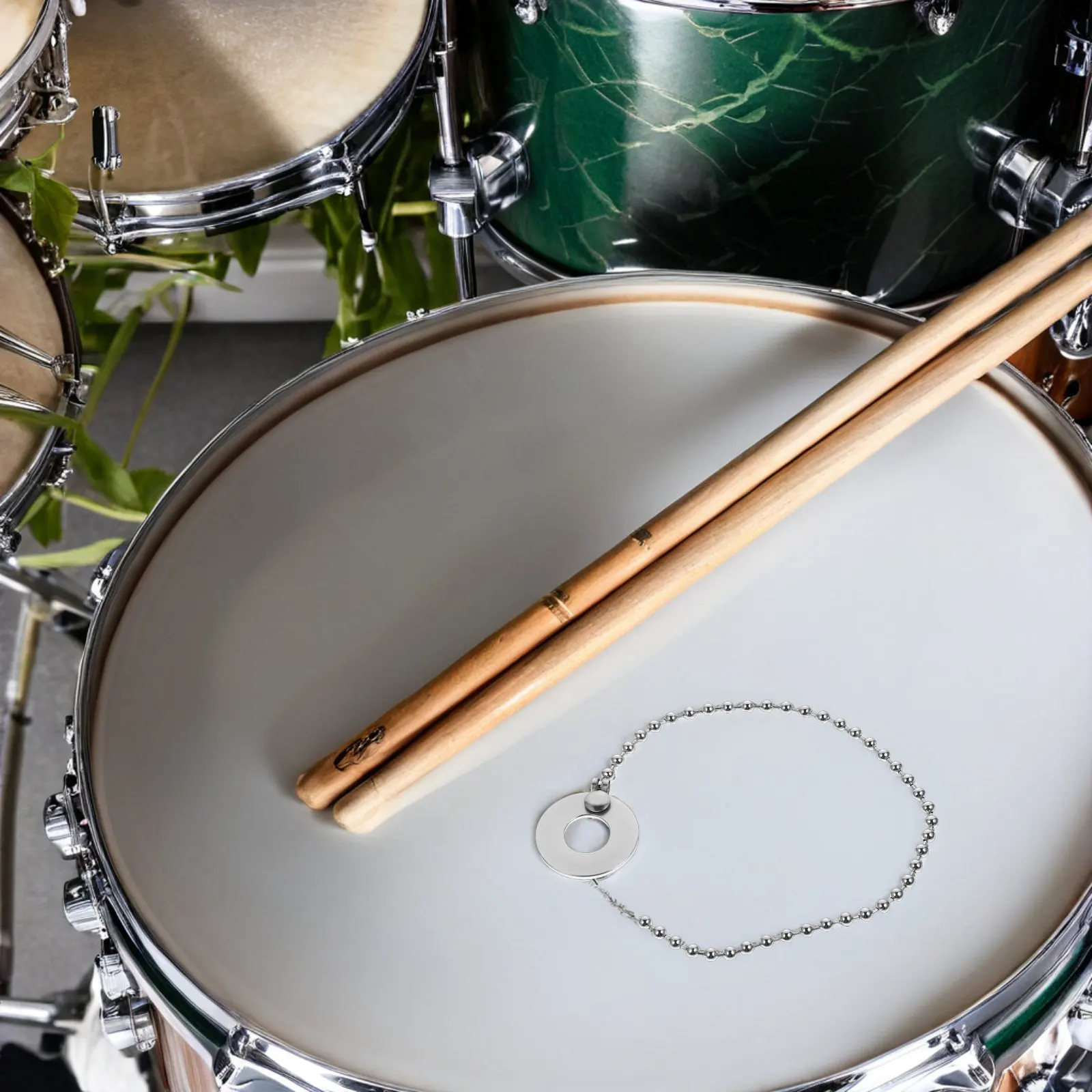 

2Pcs Jazz Drum Cymbal Sizzle Extension Chains Alloy Metal Ride Cymbal Rattler Drum Kit Hardware Accessories Metal Chain