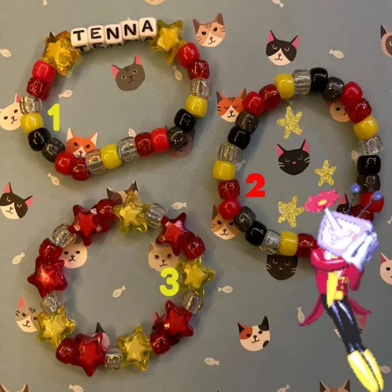 y2k Custom Tenna & Spamton Themed Kandi - Handmade Bracelets, Made-To-Order For Fans, Unique Gamer Accessories