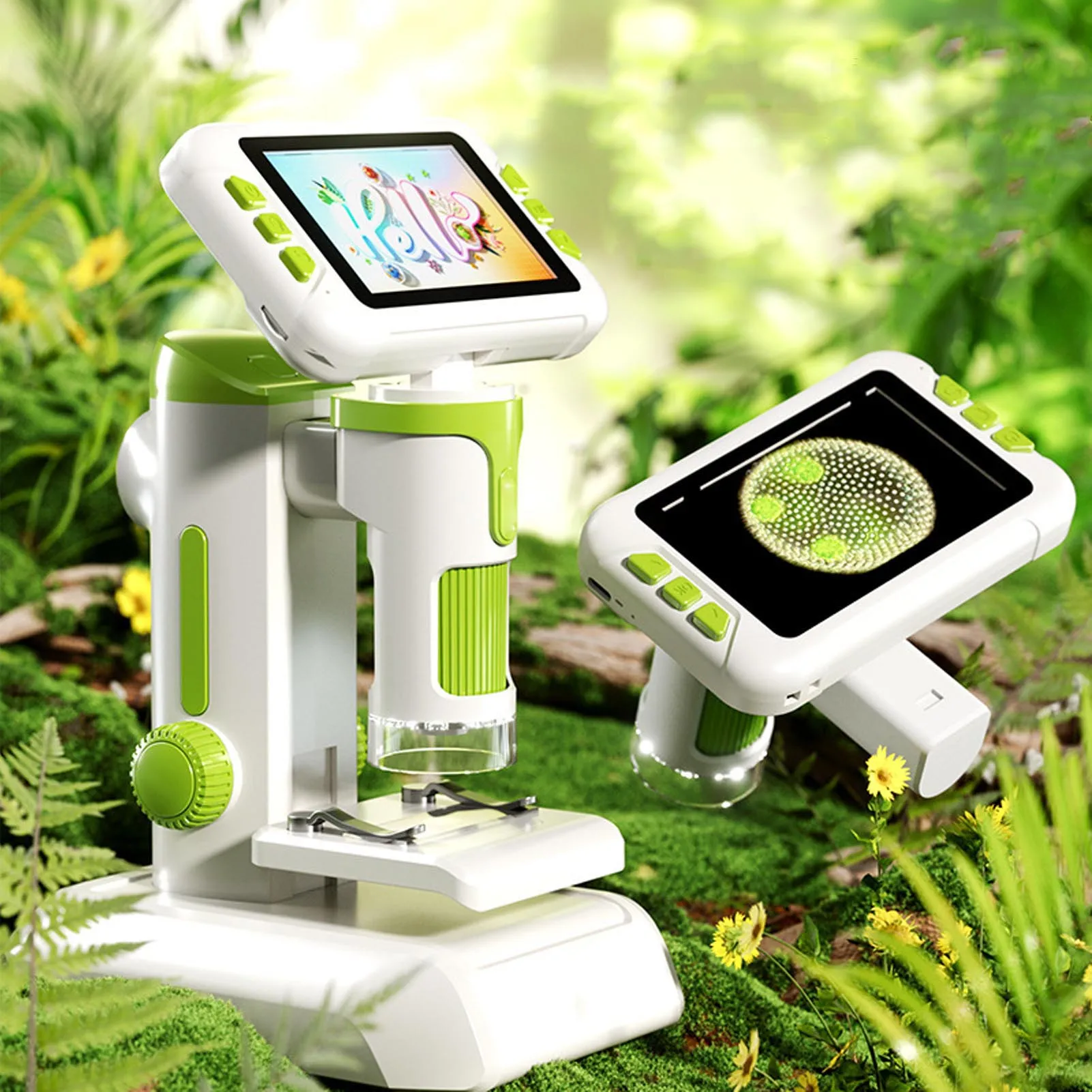 

Kids Microscope 1600X 4 Inch LCD Screen Handheld Desktop Digital Microscope with LED Light for Education Kids Digital Microscope