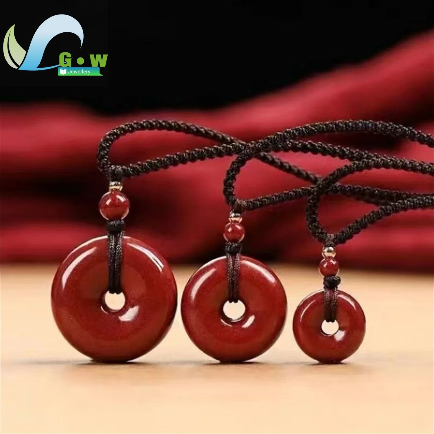 Genuine Natural Zisha Cinnabar High Content Peace Lock Necklace Pendant Birth Year Safety Protection Amulet Good Fortune Talisma