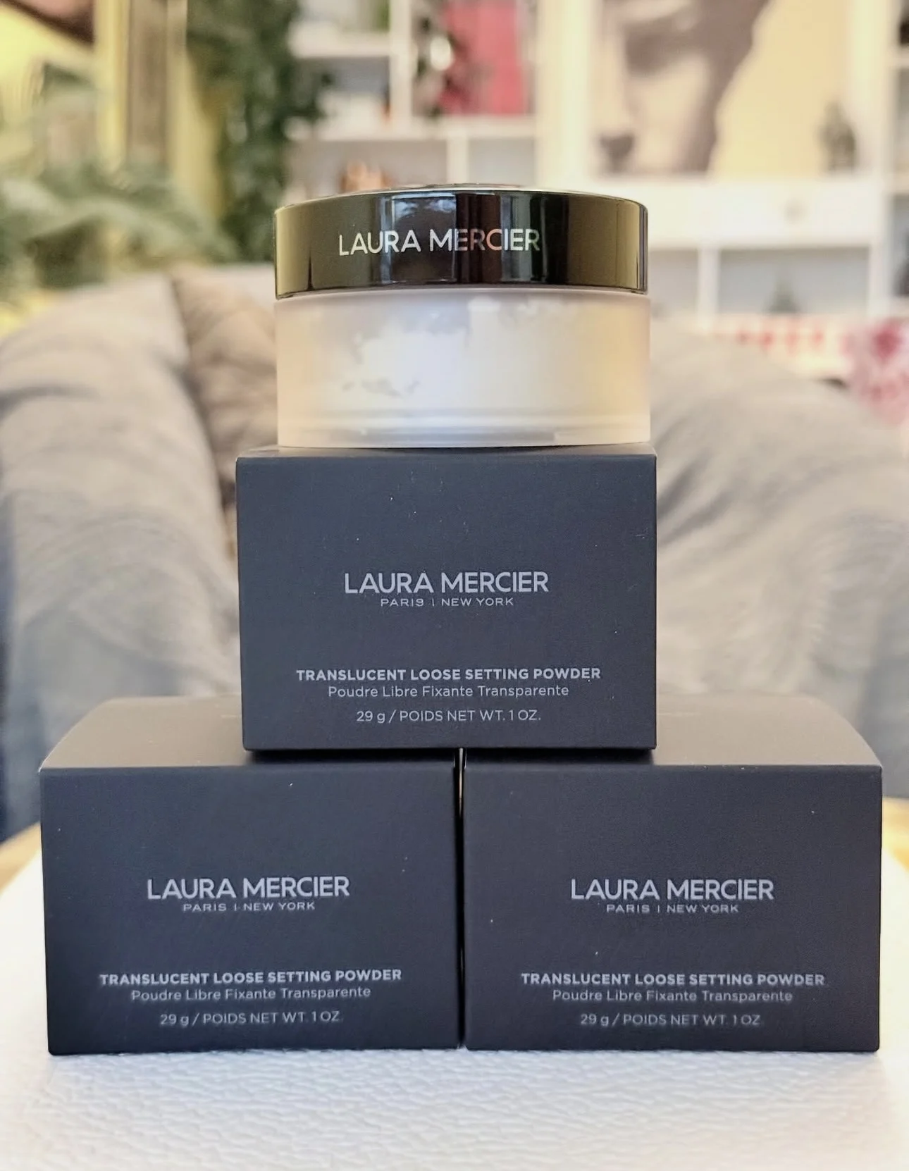 29g LAURA MERCIER polvo suelto nuevo negro rosa blanco caja suave luz transparente polvo duradero tono maquillaje ajuste polvo