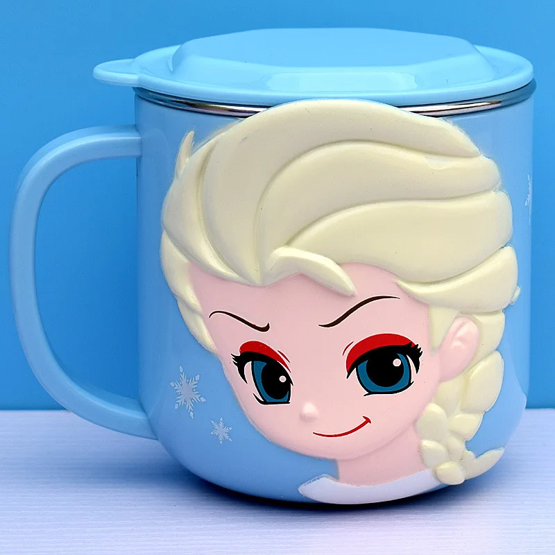 Disney Cups Princess Frozen Elsa Anna Milk Cup 3D Cartoon Mickey Minnie Stainless Steel Cup Kids Cup Mickey Mug Christmas Gift view 4