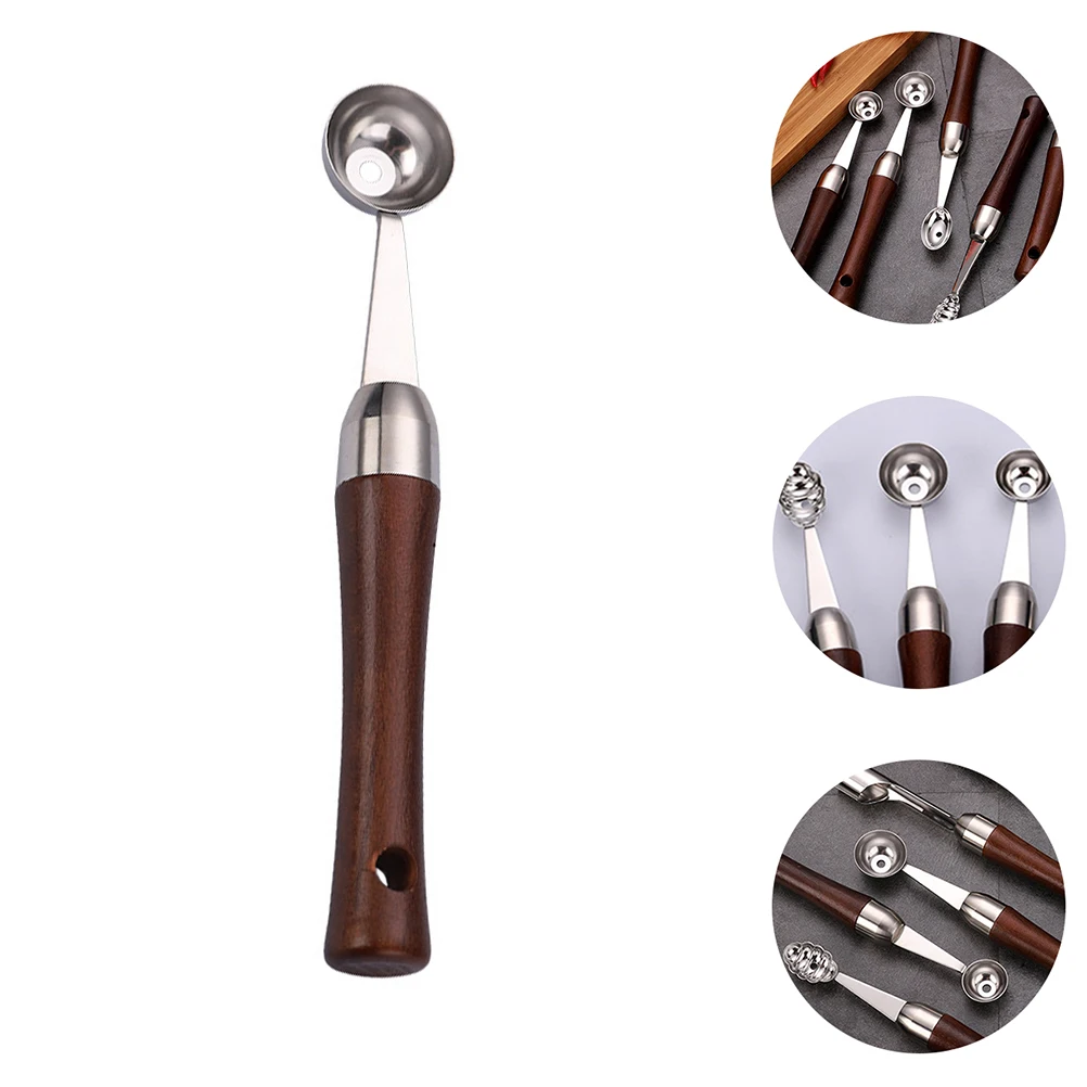 

Fruit Baller Scoop Stainless Steel Melon Spoon Wood Handle For Watermelon Cantaloupe Cucumber Dragon Fruit Ice Cream