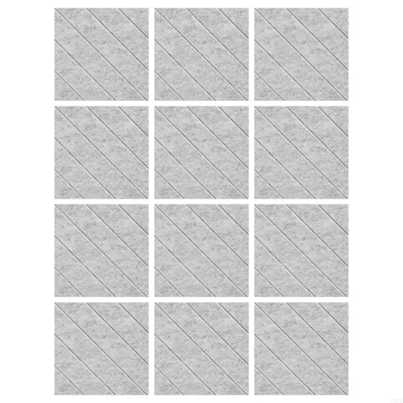 12のサウンドプルーフフォームパネルのJ6PEパック壁自己接着音響音響タイルポリエステルテクスチャースタジオとホームウォールに最適