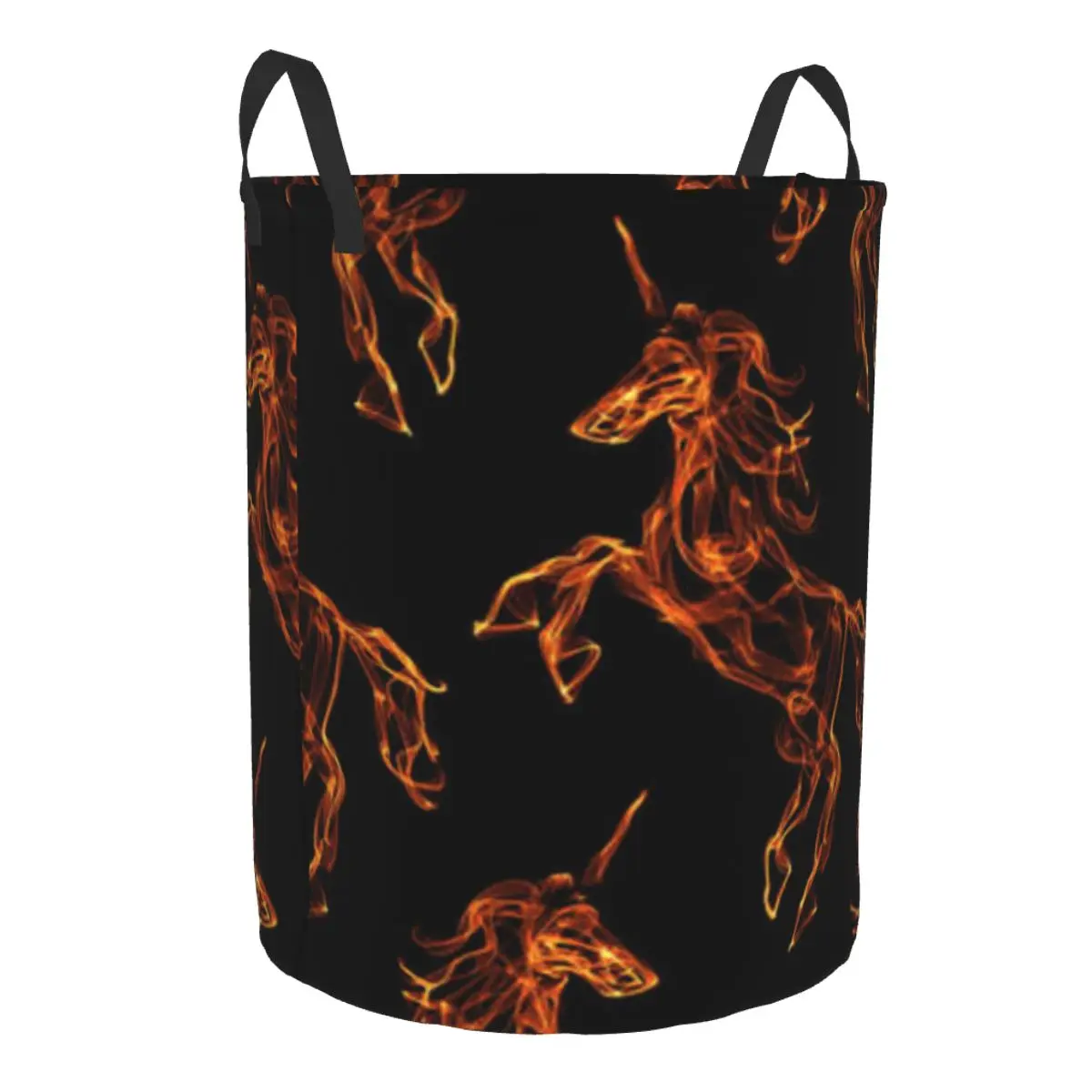 Laundry Basket Mythical Creatures With Flame Qilin Dirty Clothes Storage Bucket Wardrobe Clothing Organizer Hamper