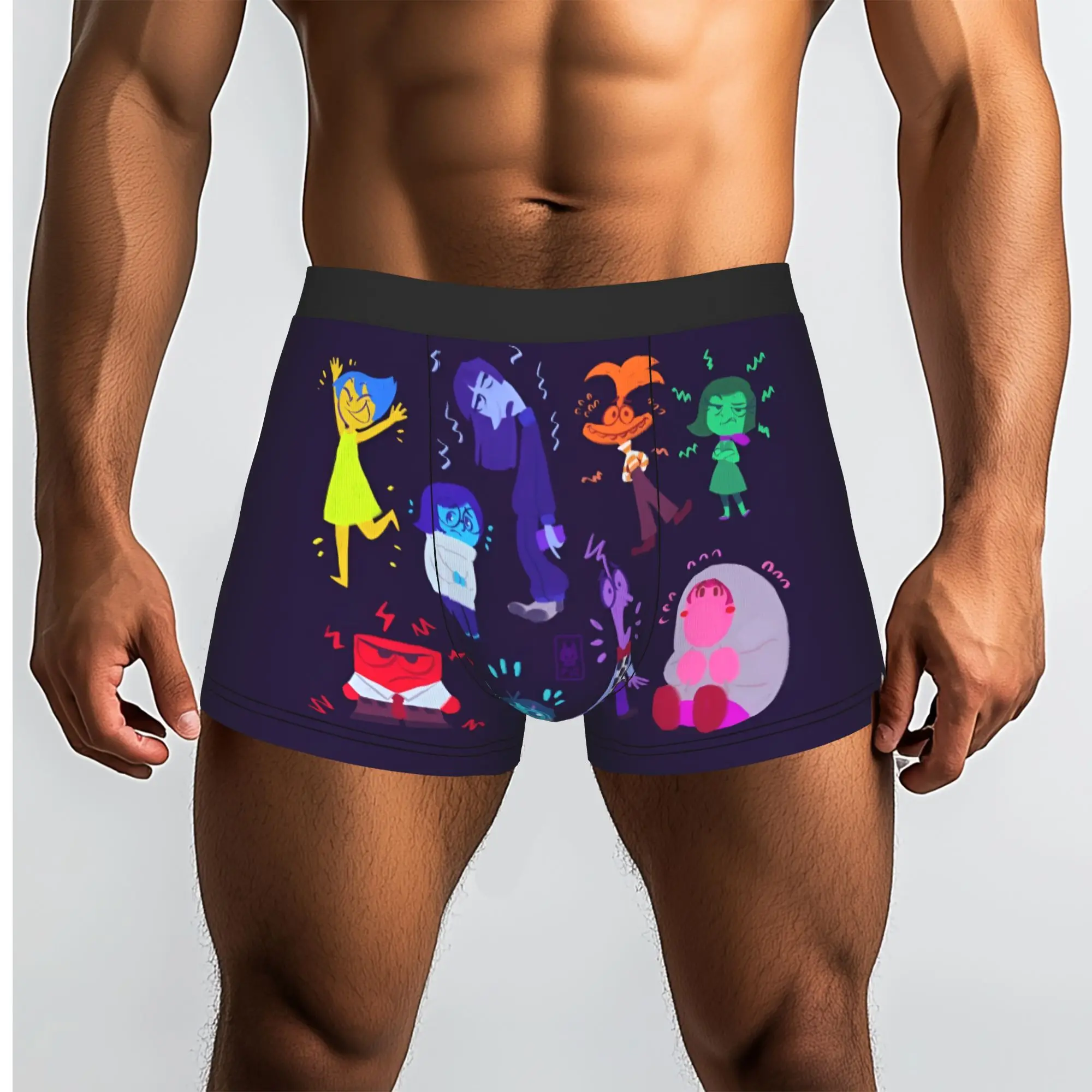Custom I-Insides Cartoon Out   Underwear Men Breathable  Boxer Briefs Shorts Panties Soft Underpants For Homme