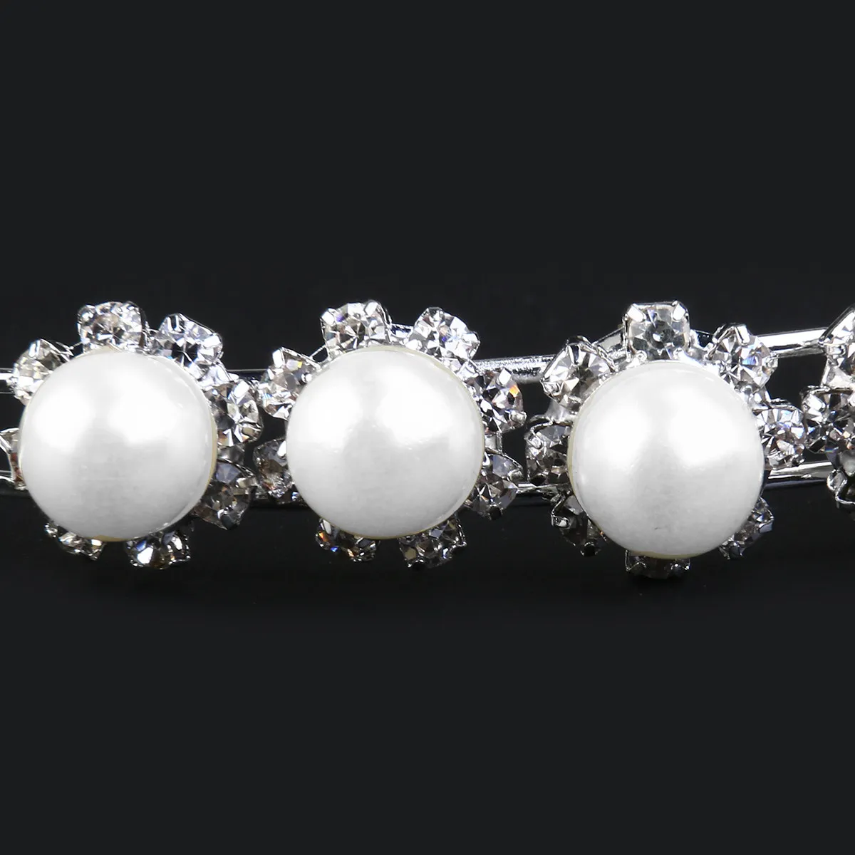 Women's Bridal Tiara Headband Elegant Pearl and Rhinestone Hair Band Wedding Prom Party Dance Occasion 12-14Mm Pearls High