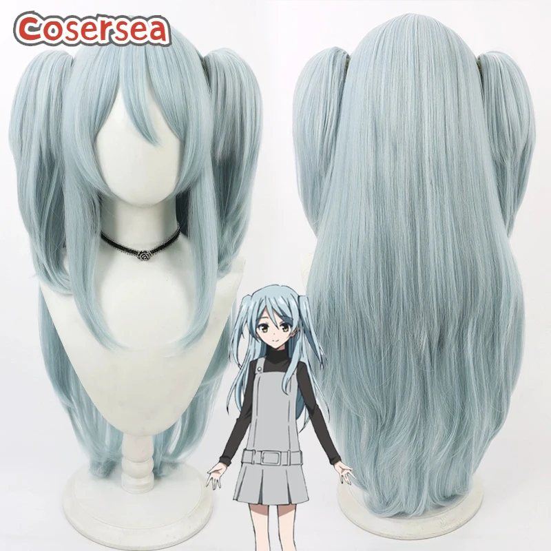 

Cosersea Kirigaya Hitsugi Cosplay Wigs Akuma no Riddle 70cm Long Straight Light Blue Ponytail Wig Synthetic Hair Heat Resistant