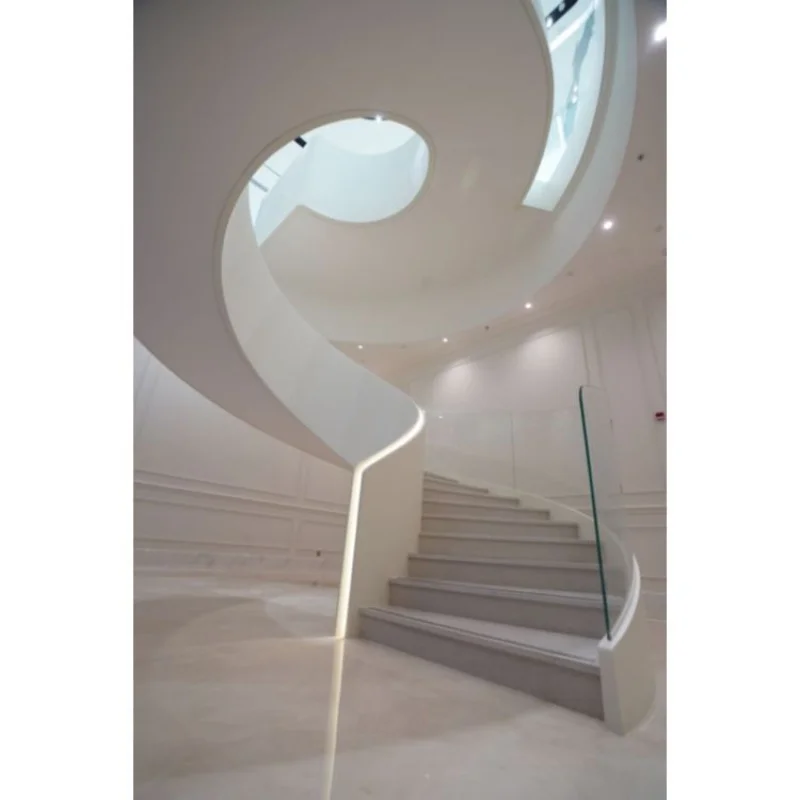 custom.Custom Commercial Hotel Indoor Staircase Rotary Staircase with Wood Glass Materials Support Design Drawi