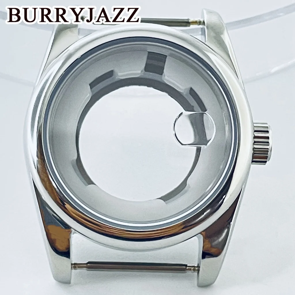 BURRYJAZZ 31mm NH05 NH06 Watch Case Silver Stainless Steel Case With Sapphire Crysta Waterproof