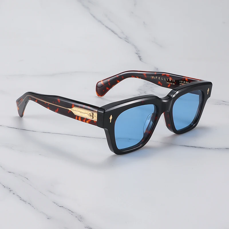   FELLINI نظارات شمسية نسائية سميكة خلات شعبية فاخرة نظارات شمسية للنساء 2025 جاك نظارات شمسية للرجال مع حافظة أصلية