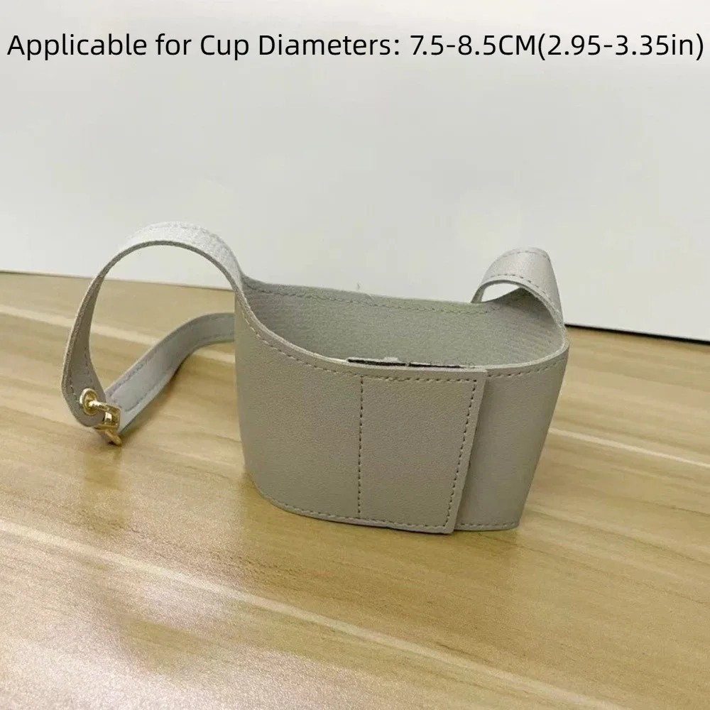 

Portable Design Leather Cup Cover Insulating Function Carrying Strap Cup Holder PU Universal Fit Water Bottle Sleeve Travel Use