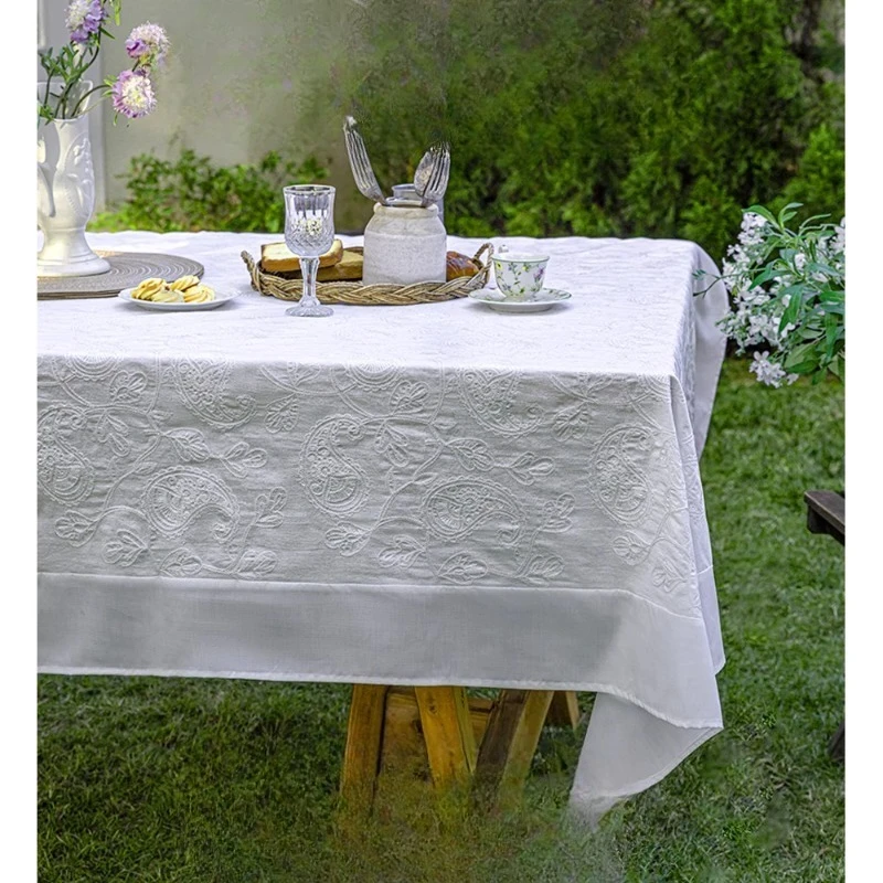 

Jacquard tablecloth, light luxury atmosphere lace living room rectangular dining table coffee table cover