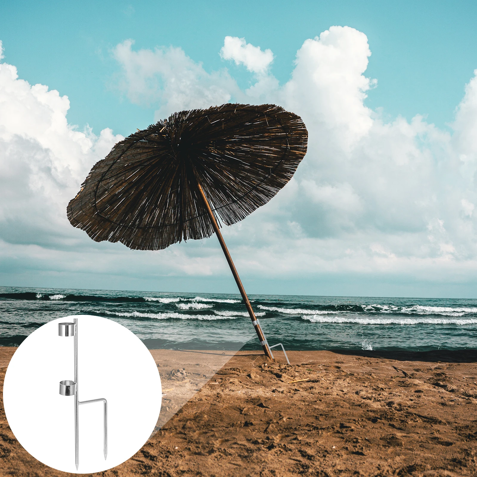 

Extended Beach Umbrella Anchor Sturdy Sand Spike Patio Holder Fixer Ground Parasol Terrace Garden Supplies Decorative