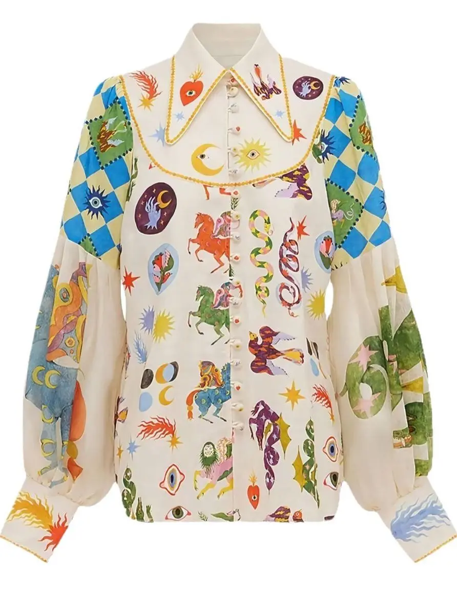 سترة نسائية مطبوعة من Faion irt كاجوال فانوس Sve سترة مفتوحة كاجوال من البوليستر طويلة Sve للتنقل والرياح